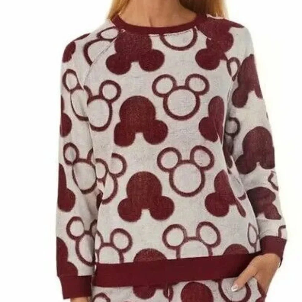 Disney Women's Mickey Mouse 2 Piece Fleece Pajama Loungewear Set  Size XXL Red - Picture 6 of 16